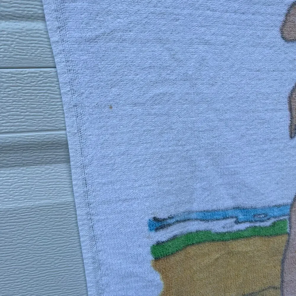 Coppertone Baby Sunscreen Vintage Beach Towel R.A. Briggs USA Made Advertisement
